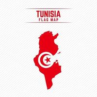 flagga karta över Tunisien vektor