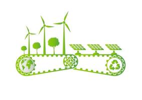 Ökologiesparendes Ausrüstungskonzept und umweltverträgliche Energieentwicklung vektor
