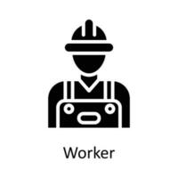Arbeiter Vektor solide Symbol Design Illustration. Zeit Verwaltung Symbol auf Weiß Hintergrund eps 10 Datei