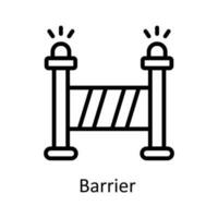 barriär vektor översikt ikon design illustration. arbete i framsteg symbol på vit bakgrund eps 10 fil