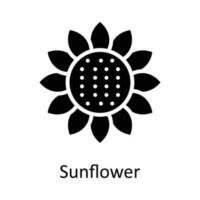 Sonnenblume Vektor solide Symbol Design Illustration. Landwirtschaft Symbol auf Weiß Hintergrund eps 10 Datei