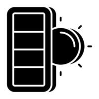 ein solide Design Symbol von Solar- Batterie vektor