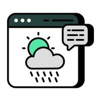 online Wetter Prognose Symbol im eben Design verfügbar zum wahnsinnig herunterladen vektor