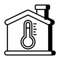Zuhause Temperatur Symbol, editierbar Vektor