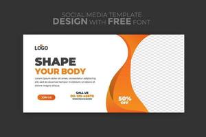 webb banner mall med sport koncept sociala medier reklamblad för gym fitness och gym vektor