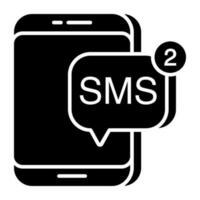ett ikon design av mobil SMS vektor