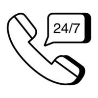 24 Std Anruf Symbol im perfekt Design vektor