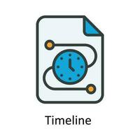 tidslinje vektor fylla översikt ikon design illustration. tid förvaltning symbol på vit bakgrund eps 10 fil