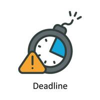deadline vektor fylla översikt ikon design illustration. tid förvaltning symbol på vit bakgrund eps 10 fil