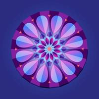 Dies ist ein violettes geometrisches polygonales Mandala mit einem Blumenmuster vektor