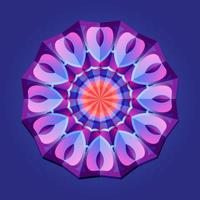 Dies ist ein violettes geometrisches polygonales Mandala mit einem Blumenmuster vektor