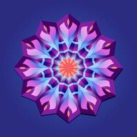 Dies ist ein violettes geometrisches polygonales Mandala mit einem Blumenmuster vektor