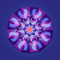 Dies ist ein violettes geometrisches polygonales Mandala mit einem Blumenmuster vektor