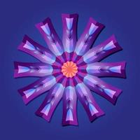 detta är violett, en geometrisk polygonal mandala i form av en stjärna vektor