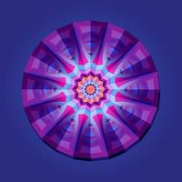 Dies ist ein violettes geometrisches polygonales Mandala mit einem orientalischen Fächermuster vektor