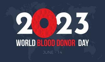 2023 begrepp värld blod givare dag hälsa vektor baner illustration mall. plasma, välgörenhet, Stöd, liv hjälp begrepp design.