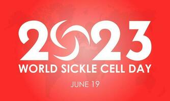 2023 begrepp värld skära cell dag hälsa förebyggande begrepp vektor baner mall. hemoglobin vård, diagnos, hälsa behandling tema.