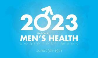 2023 Konzept National Herren Gesundheit Woche Gesundheit Bewusstsein Vektor Illustration Banner Vorlage.