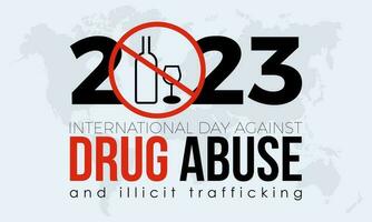 2023 Konzept International Tag gegen Droge Missbrauch und illegal Handel global illegal Vektor Illustration Banner Vorlage