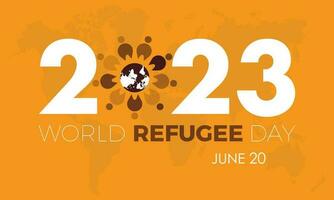 2023 Konzept Welt Flüchtling Tag Überleben Mensch Leben Vektor Illustration Banner Vorlage