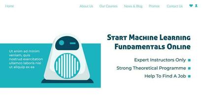 smart maskin inlärning grundläggande uppkopplad, webb vektor