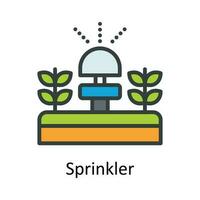 sprinkler vektor fylla översikt ikon design illustration. lantbruk symbol på vit bakgrund eps 10 fil