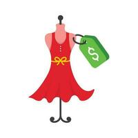 Kleid Einkaufen Vektor eben Symbol Design Illustration. Einkaufen und e Handel Symbol auf Weiß Hintergrund eps 10 Datei