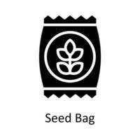 Samen Tasche Vektor solide Symbol Design Illustration. Landwirtschaft Symbol auf Weiß Hintergrund eps 10 Datei