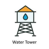 Wasser Turm Vektor füllen Gliederung Symbol Design Illustration. Landwirtschaft Symbol auf Weiß Hintergrund eps 10 Datei