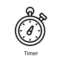 timer vektor översikt ikon design illustration. tid förvaltning symbol på vit bakgrund eps 10 fil