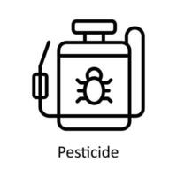 pesticid vektor översikt ikon design illustration. lantbruk symbol på vit bakgrund eps 10 fil