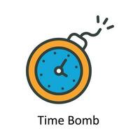 tid bomba vektor fylla översikt ikon design illustration. tid förvaltning symbol på vit bakgrund eps 10 fil