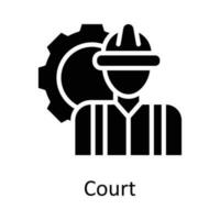 domstol vektor fast ikon design illustration. tid förvaltning symbol på vit bakgrund eps 10 fil