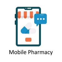 Handy, Mobiltelefon Apotheke Vektor eben Symbol Design Illustration. medizinisch und Gesundheitswesen Symbol auf Weiß Hintergrund eps 10 Datei