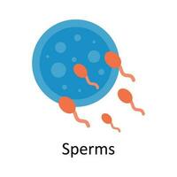 Spermien Vektor eben Symbol Design Illustration. medizinisch und Gesundheitswesen Symbol auf Weiß Hintergrund eps 10 Datei