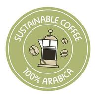 hållbar kaffe, arabica logotyp av Kafé affär vektor