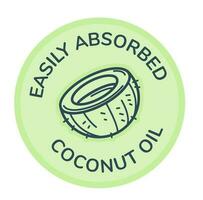 leicht absorbiert Kokosnuss Öl, organisch Zutat vektor