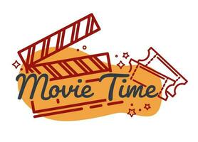 film tid, tittar på filmer, fest och rekreation vektor