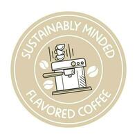 hållbar sinnad smaksatt kaffe, baner eller logotyp vektor
