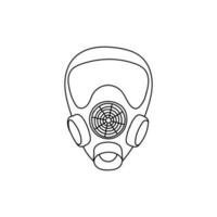 gas mask ansikte linje enkel logotyp vektor