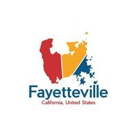 Karte von Fayetteville Stadt bunt geometrisch kreativ Design vektor