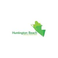 Huntington strand stad Karta geometrisk modern logotyp vektor