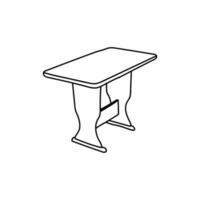 Tabelle Abendessen Möbel Linie einfach Logo vektor