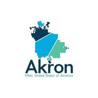 Akron Stadt Karte modern geometrisch Logo Design vektor