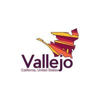 Karte von Vallejo Kalifornien Stadt vereinigt Zustände geometrisch Logo vektor