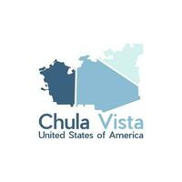 chula vista stad Karta geometrisk enkel logotyp vektor