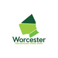 Worcester Stadt Karte modern geometrisch einfach Logo vektor