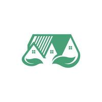 Zuhause Gebäude Natur Blatt kreativ Logo vektor