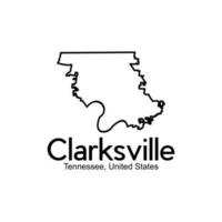 clarksville tennessee förenad stater stad Karta enkel logotyp vektor