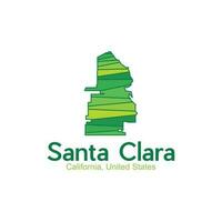 santa clara kalifornien stad modern geometrisk kreativ logotyp vektor